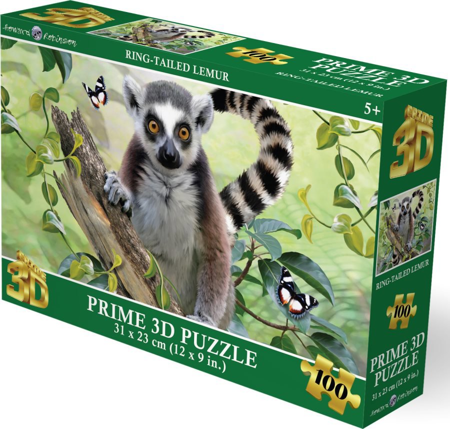 Prime 3D Puzzle s 3D efektem 100 dílků Lemur kata