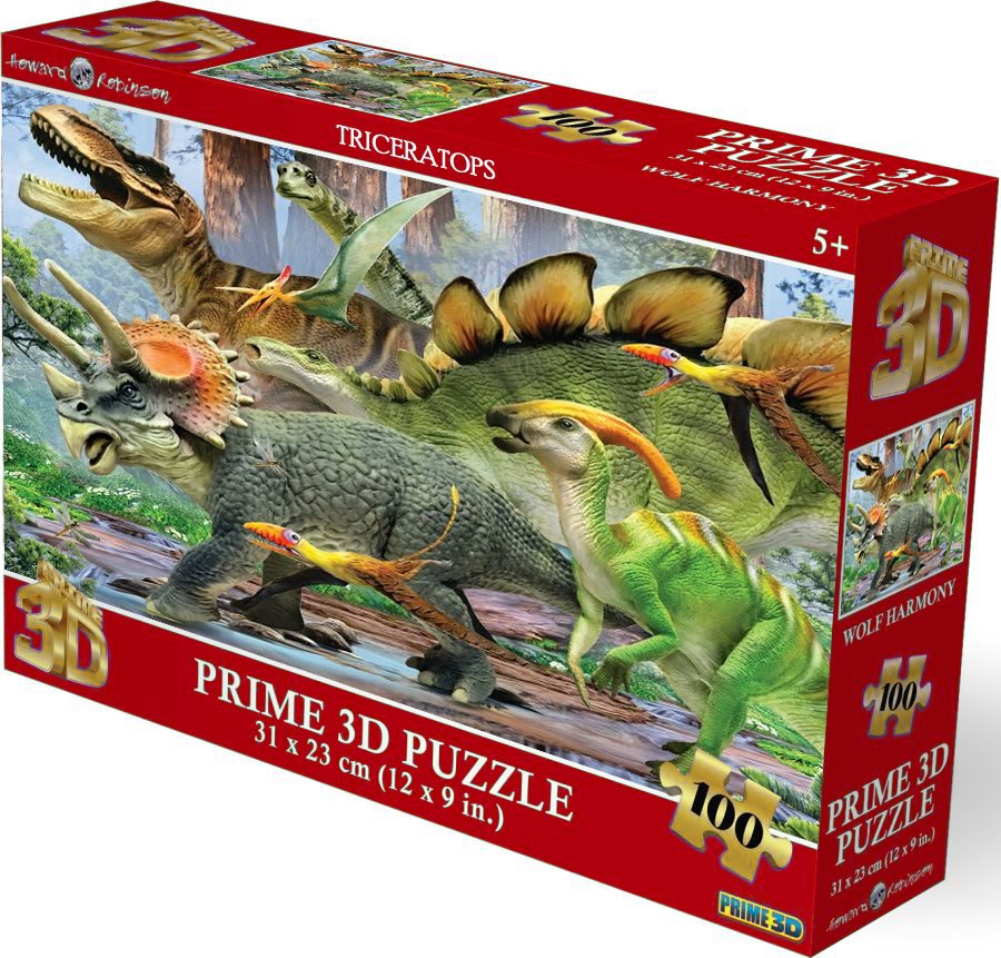 Prime 3D Puzzle s 3D efektom 100 dielikov Triceratops