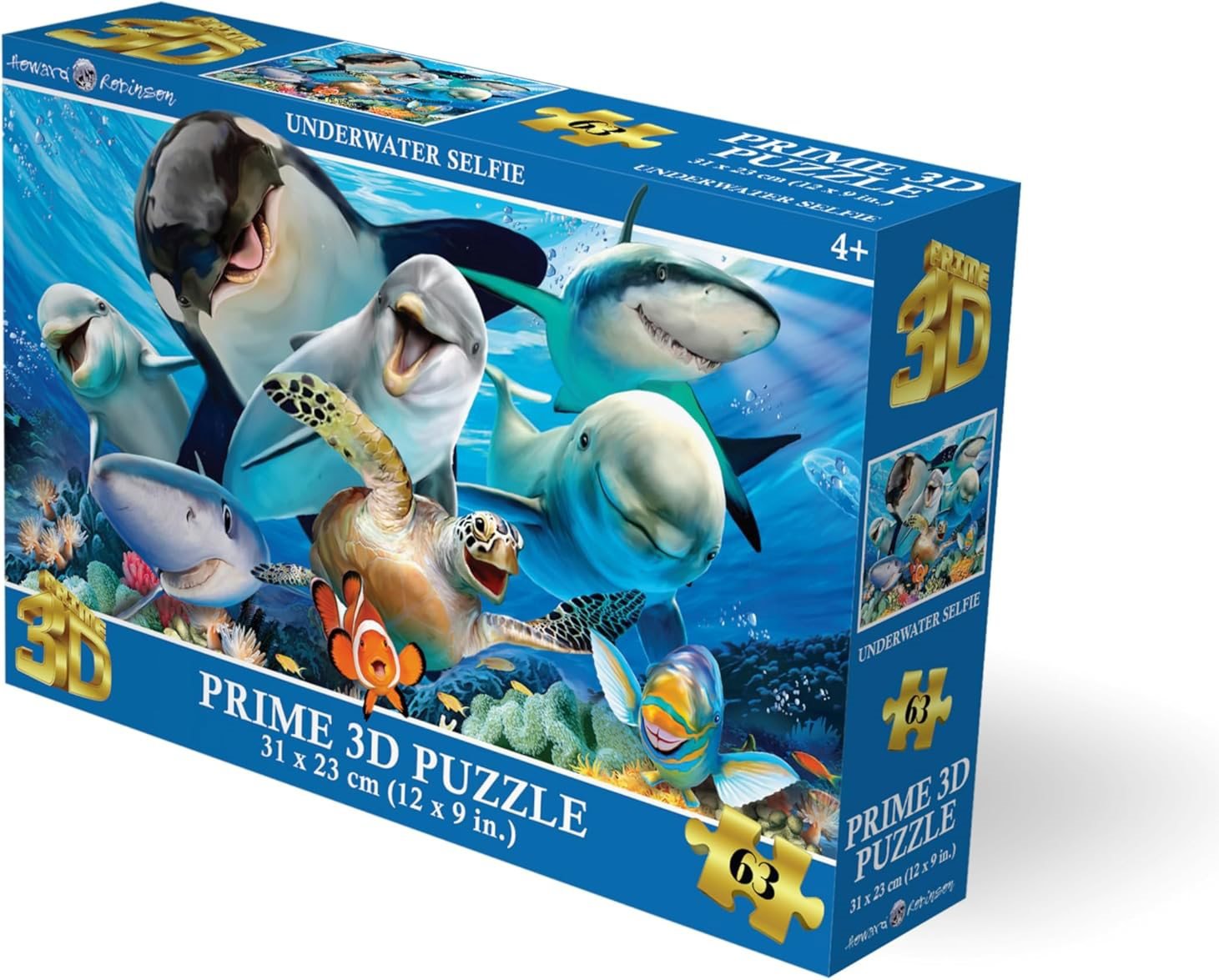 Prime 3D Puzzle s 3D efektom 63 dielikov Podvodné selfie