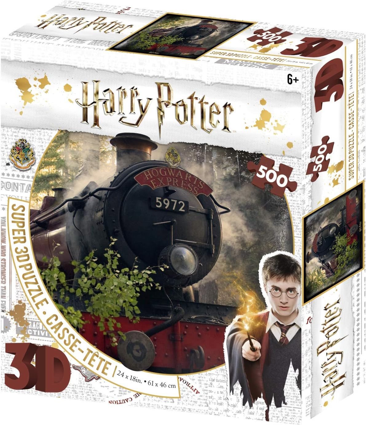 Prime 3D Puzzle s 3D efektom 500 dielikov Harry Potter: Rokfortský expres
