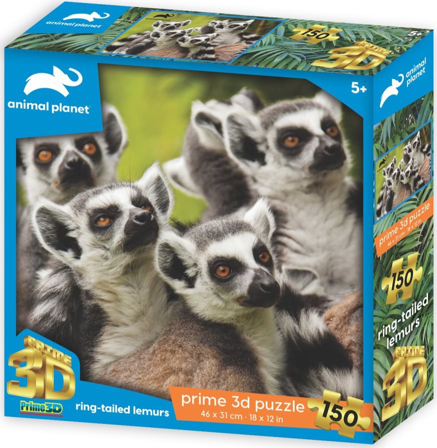Prime 3D Puzzle s 3D efektom 150 dielikov Animal Planet: Lemury kata