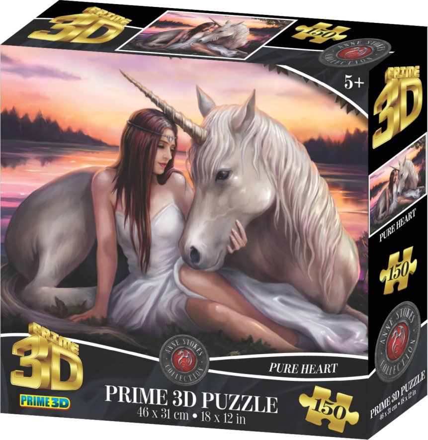 Prime 3D Puzzle s 3D efektom 150 dielikov Anne Stokes: Čisté srdce