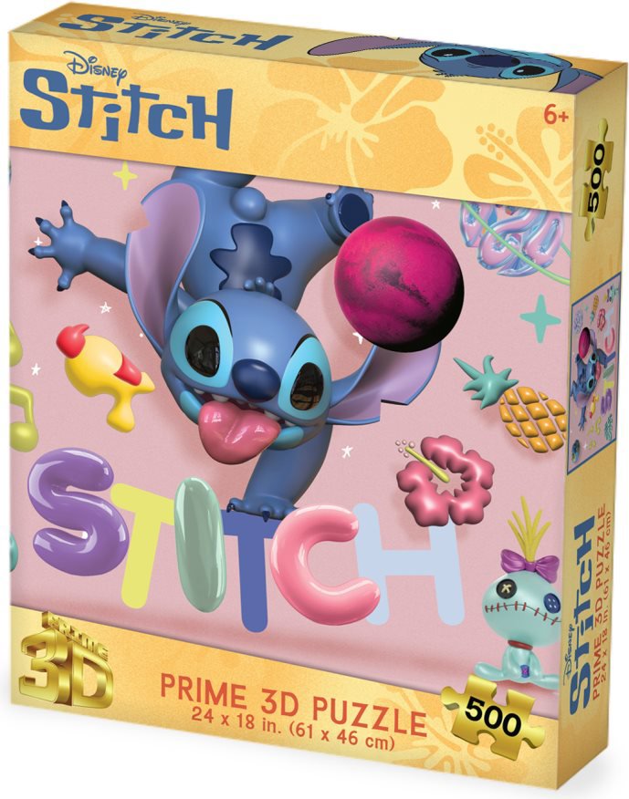 Prime 3D Puzzle s 3D efektem 500 dílků Stitch: Barevná zábava
