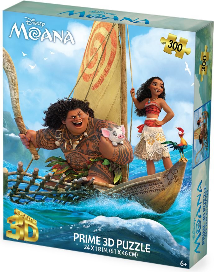 Prime 3D Puzzle s 3D efektom 300 dielikov Odvážna Vaiana: Plavba