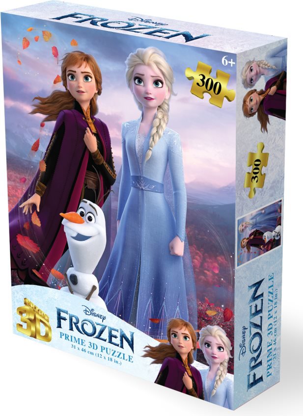 Prime 3D Puzzle s 3D efektom 300 dielikov Ľadové kráľovstvo: Anna, Elsa a Olaf