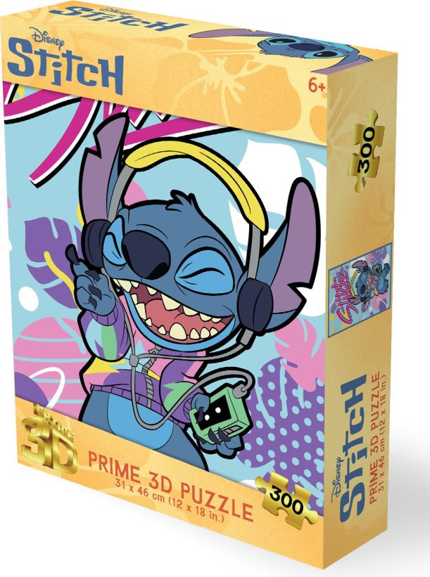 Prime 3D Puzzle s 3D efektem 300 dílků Stitch: Retro Vibe