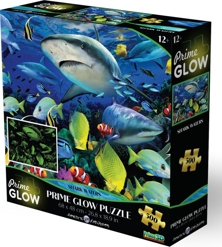 Prime 3D Svítící puzzle s 3D efektem 500 dílků Žraločí vody