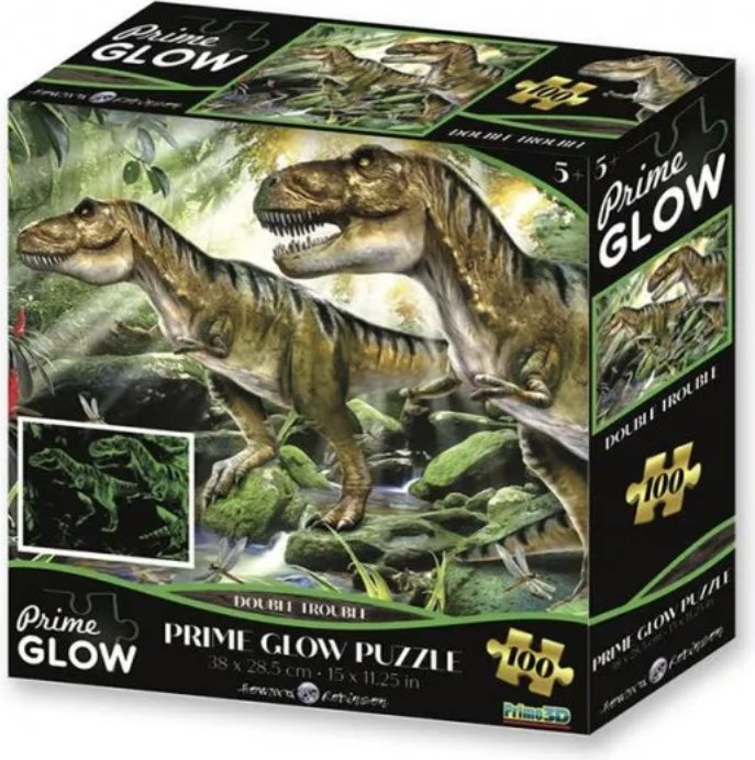 Prime 3D Svietiace puzzle s 3D efektom 100 dielikov Dinosaury - Dvojité problémy
