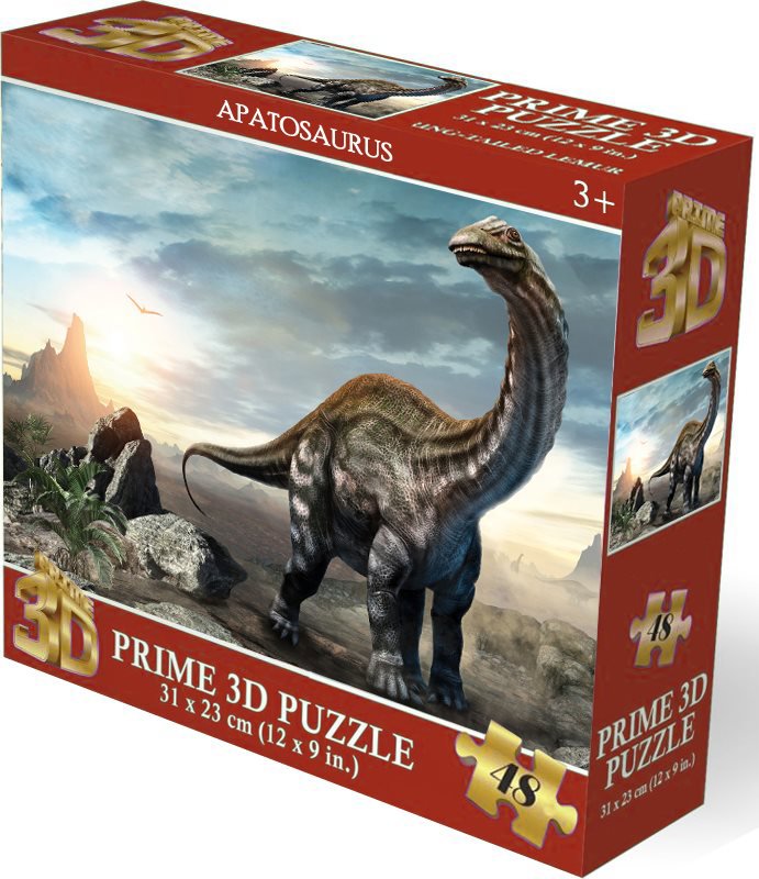 Prime 3D Puzzle s 3D efektom 48 dielikov Apatosaurus
