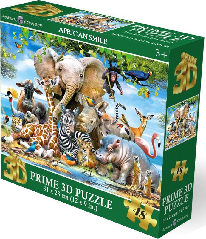 Prime 3D Puzzle s 3D efektem 48 dílků Africký úsměv