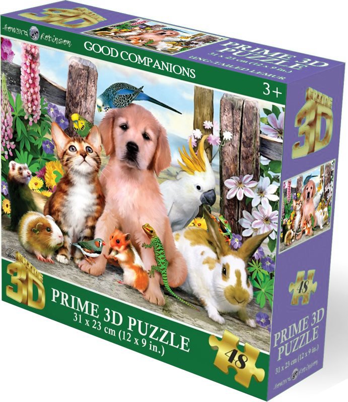 Prime 3D Puzzle s 3D efektom 48 dielikov Dobrí kamaráti