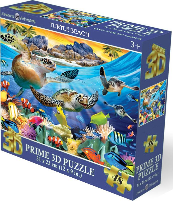 Prime 3D Puzzle s 3D efektem 48 dílků Želví pláž