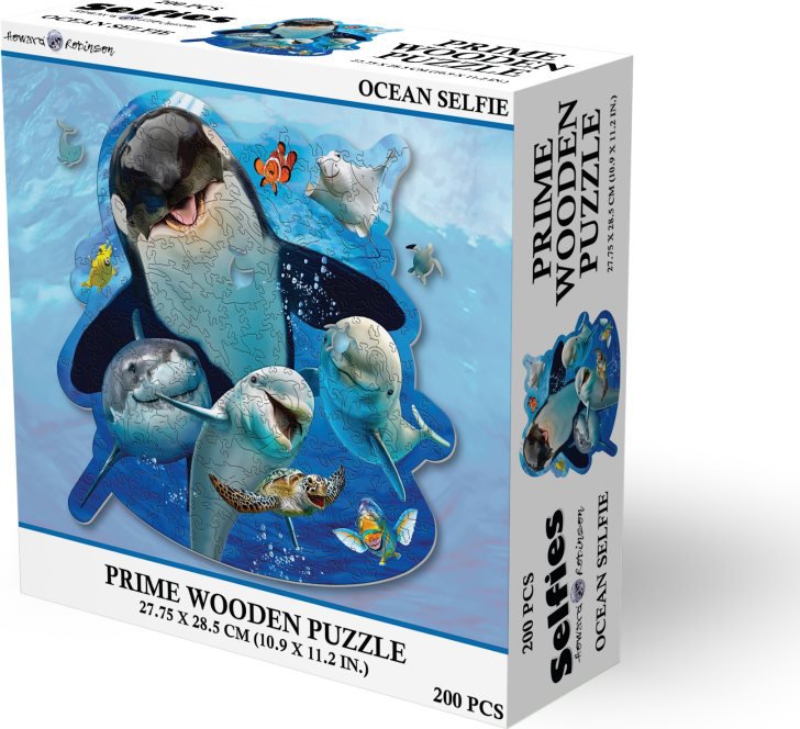 Dřevěné puzzle Prime 3D 200 dílků Selfie z oceánu