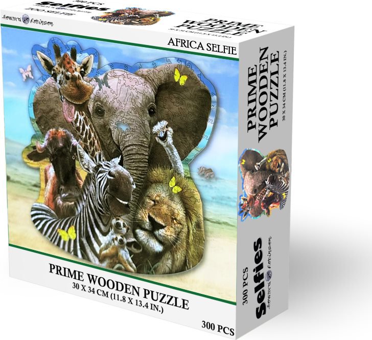 Dřevěné puzzle Prime 3D 300 dílků Africké selfie