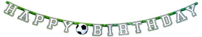 Unique Narodeninová girlanda, Happy birthday, futbal, 213 cm