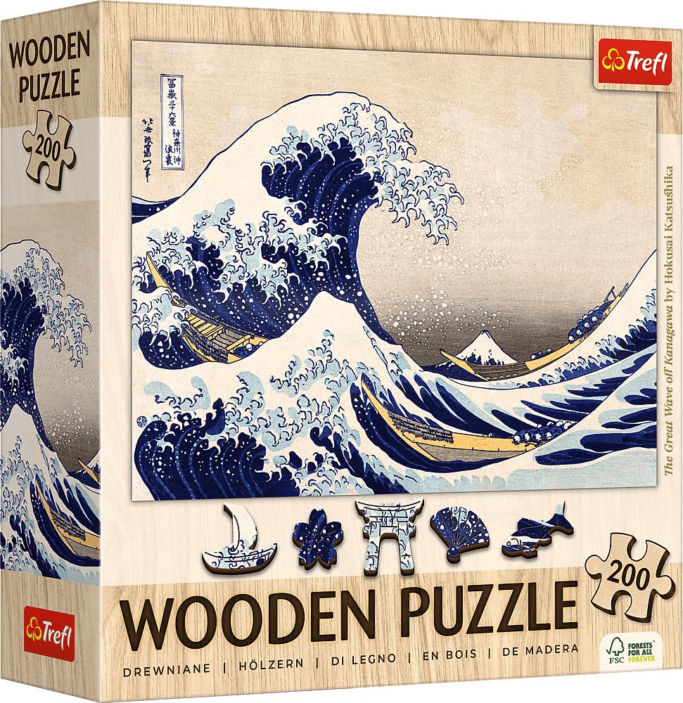 TREFL Drevené Art: Hokusai – Veľká vlna Kanagawa 200 dielikov