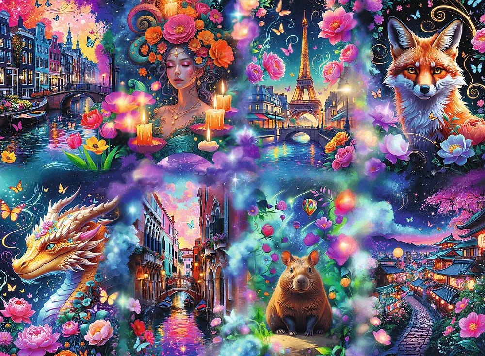 TREFL Puzzle Premium Plus: Barevný svět 8000 dílků
