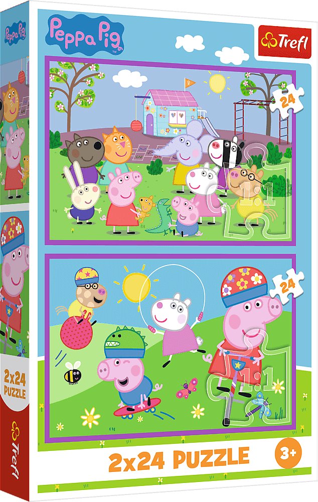 TREFL Puzzle Prasiatko Peppa: Peppa na ihrisku 2× 24 dielikov