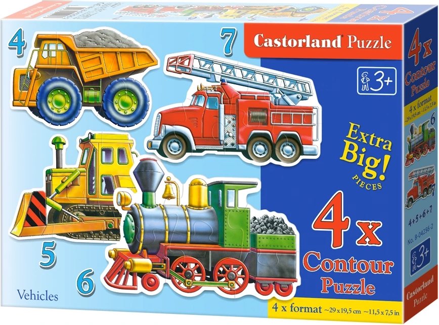 Castorland Dopravní prostředky 4v1 (4,5,6,7 dílků)