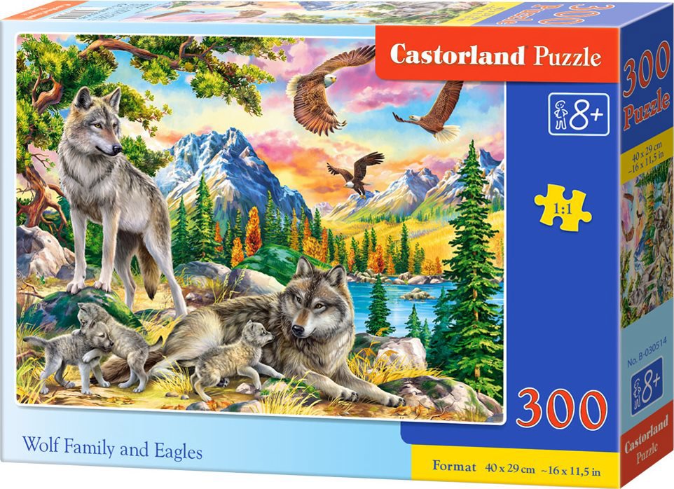 Castorland Rodina vlků a orli 300 dílků