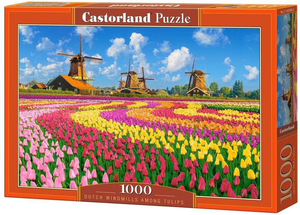 Castorland Holandské větrné mlýny mezi tulipány 1000 dílků