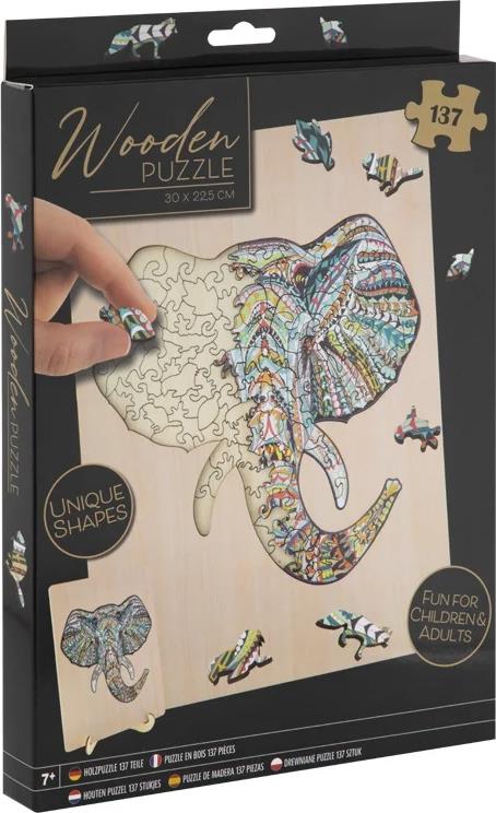 GRAFIX Obrysové puzzle Slon, 137 dielikov