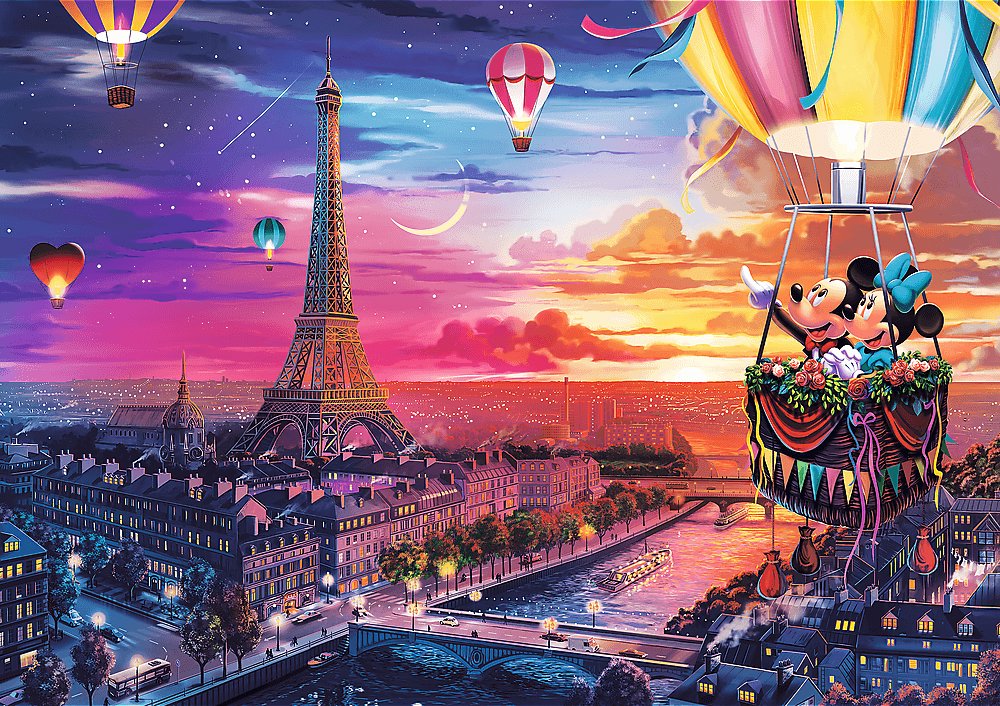 TREFL Puzzle Premium Plus Mickey a Minnie v Paríži 1000 dielikov
