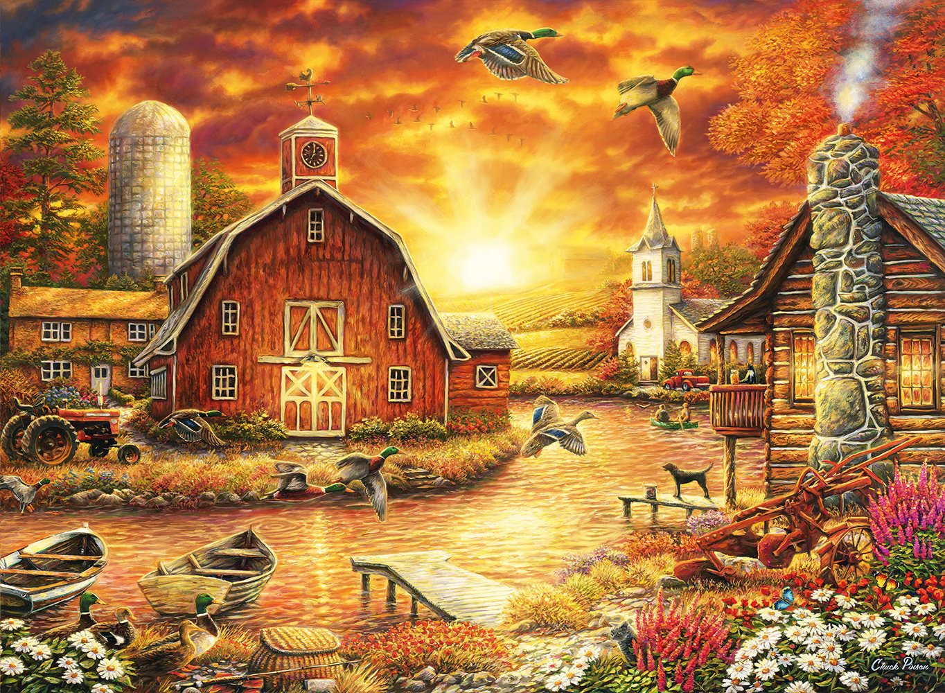 BLUEBIRD Puzzle Farma za úsvitu 3000 dielikov
