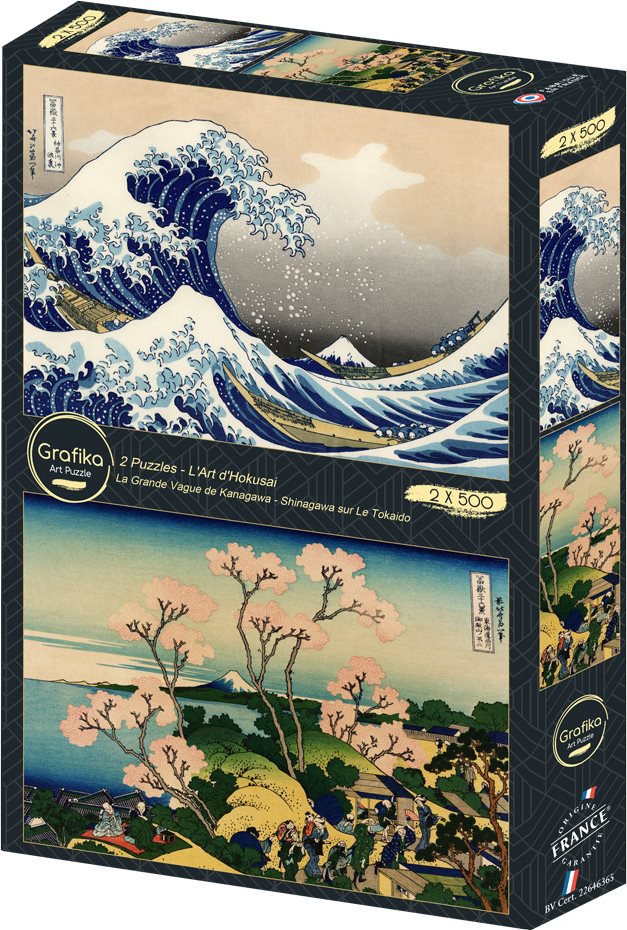 GRAFIKA Puzzle Velká vlna u pobřeží Kanagawy a Městská oblast Shinagawa 2 × 500 dílků