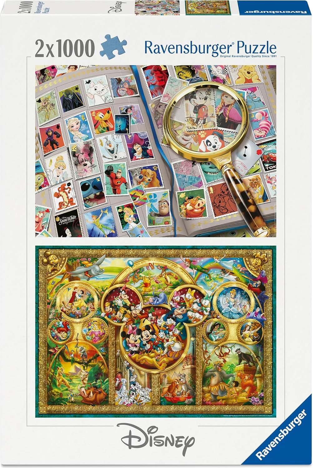 Ravensburger Disney album známok a Najkrajšie rozprávky 2× 1000 dielikov