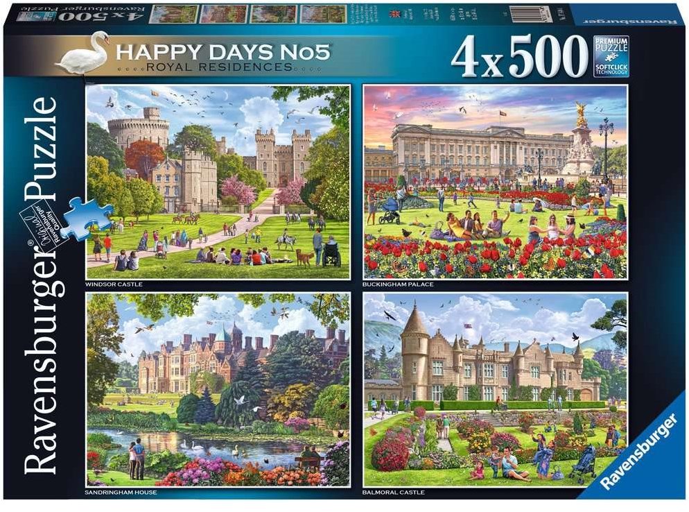 Ravensburger Happy Days č. 5: Kráľovské rezidencie 4× 500 dielikov