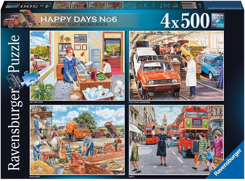 Ravensburger Happy Days č. 6: Pracovné spomienky 4× 500 dielikov