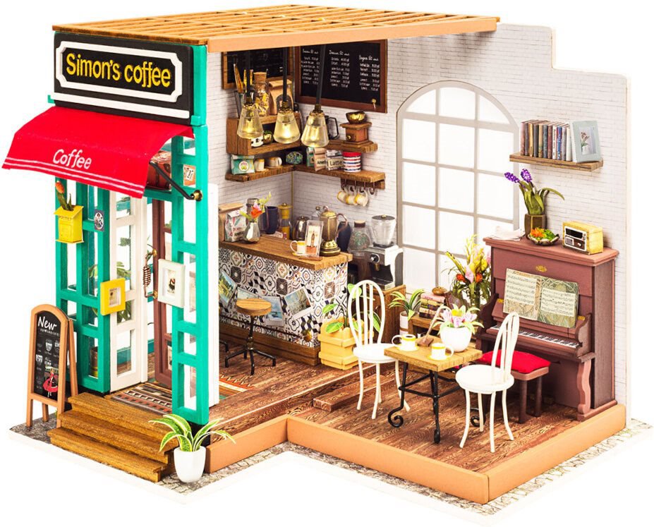 ROBOTIME Rolife DIY 3D drevené puzzle Kaviareň 203 dielikov