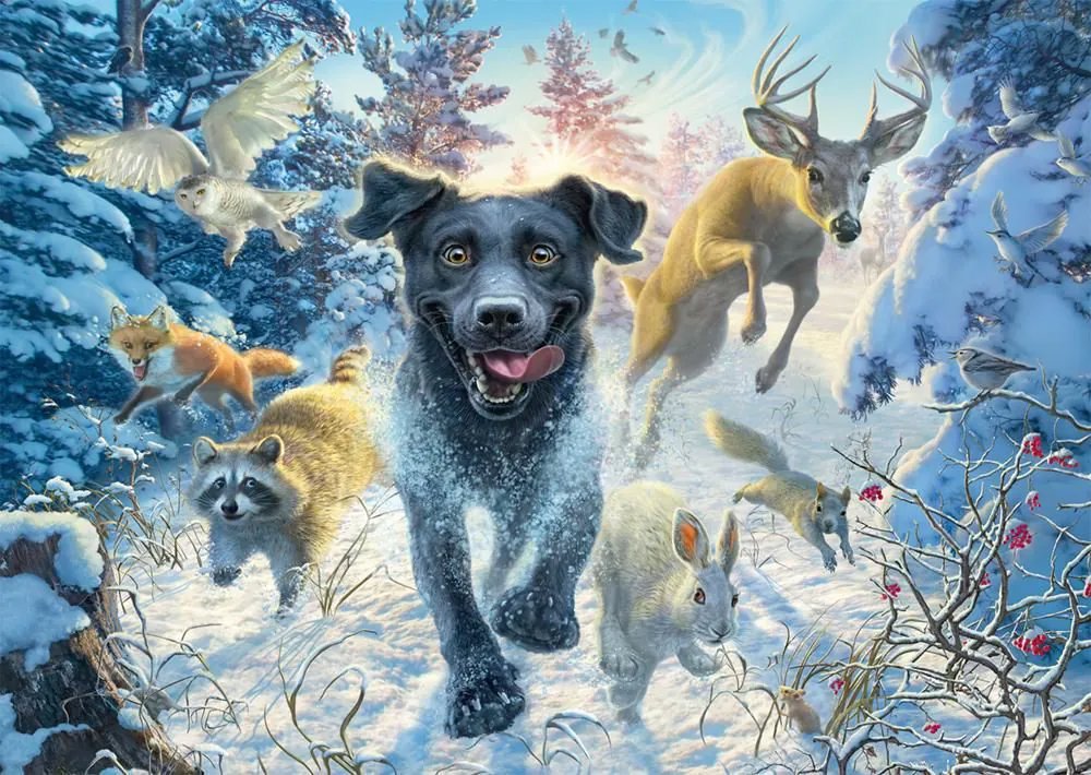Schmidt Labrador v snehu 1000 dielikov