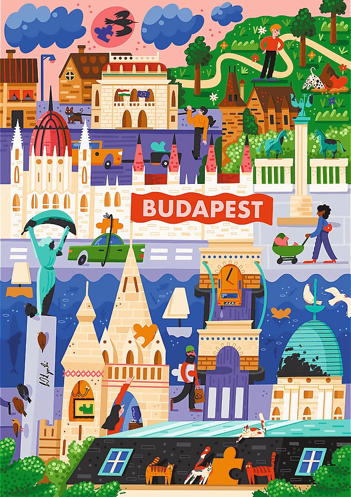 TREFL Puzzle Premium Plus Art of Colour: Budapešť, Maďarsko 1000 dielikov