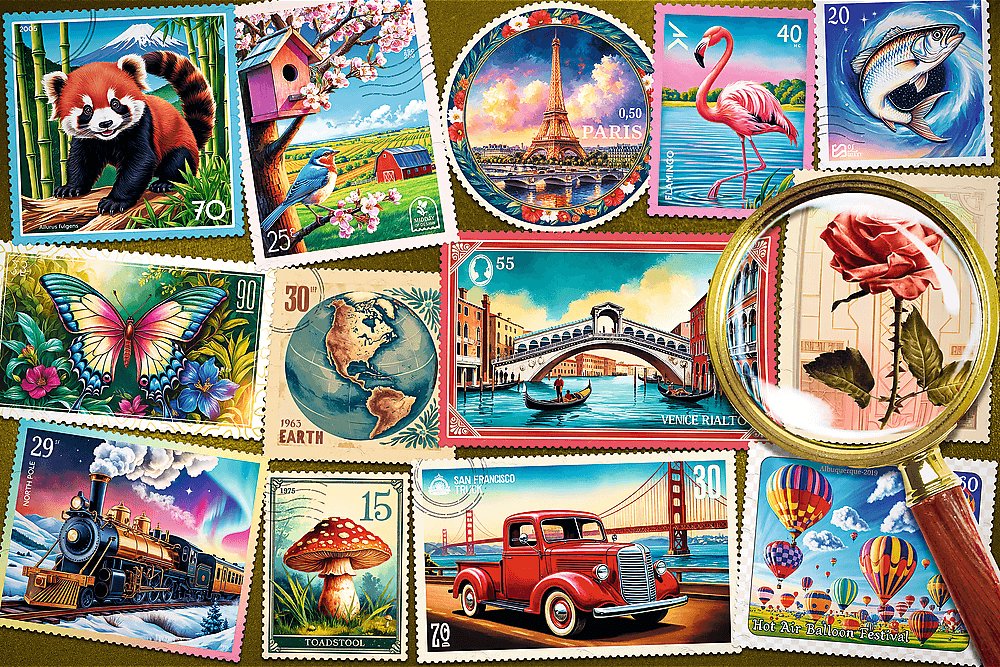 TREFL Puzzle EasyPiece: Poštové známky 300 dielikov