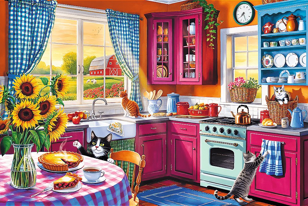 TREFL Puzzle EasyPiece: Ráno v kuchyni 300 dielikov