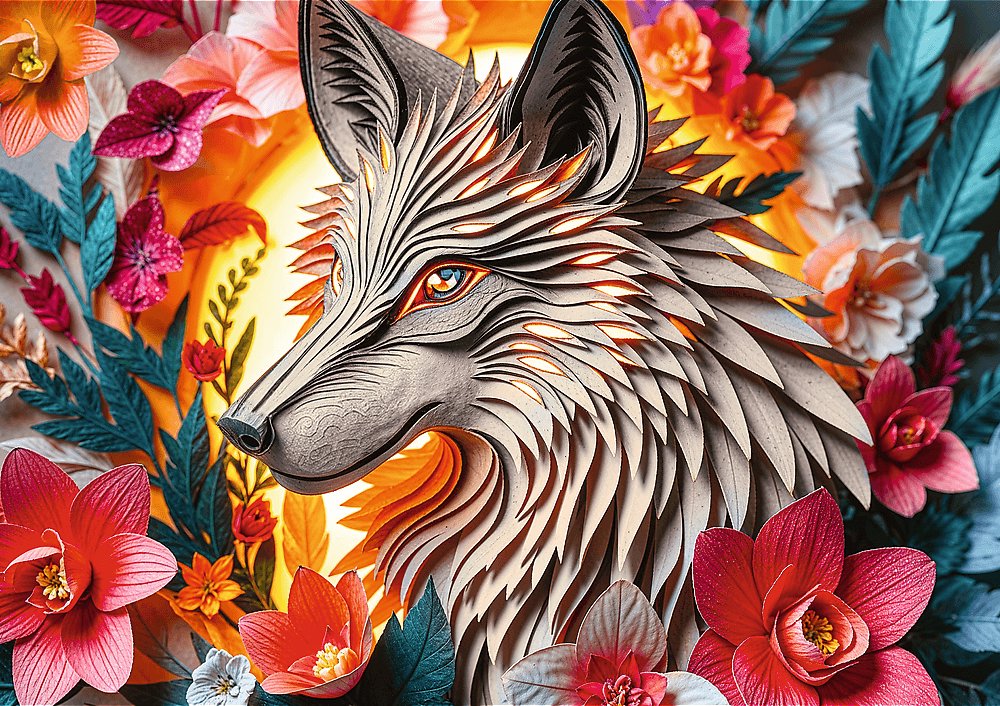 TREFL Puzzle Paper Art: Vlk 1000 dielikov