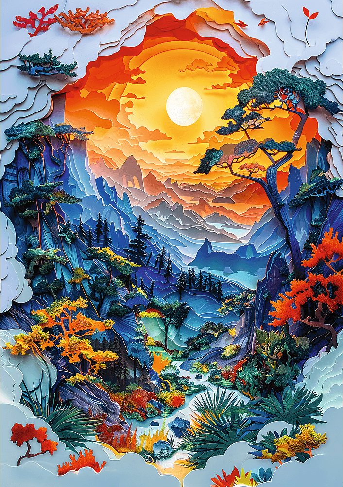 TREFL Puzzle Paper Art: Údolie 1000 dielikov
