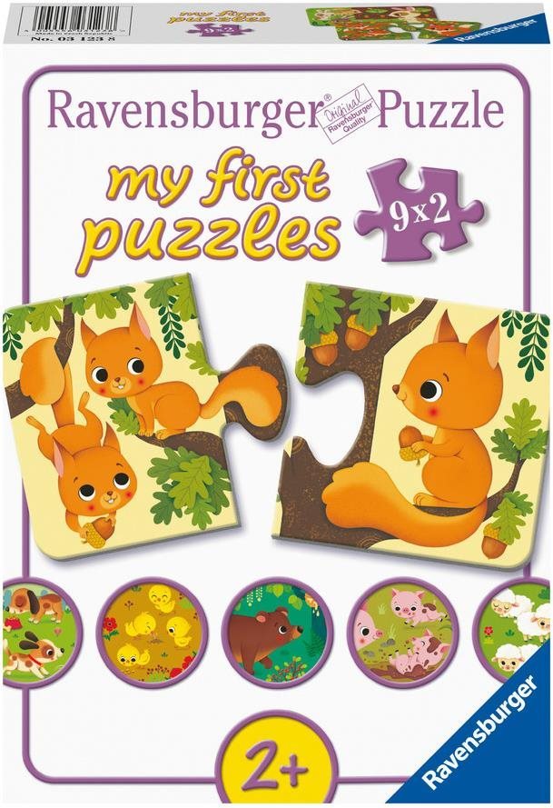 Ravensburger puzzle 031238 Moje prvé puzzle Zvieratká a mláďatá 9× 2 dielikov