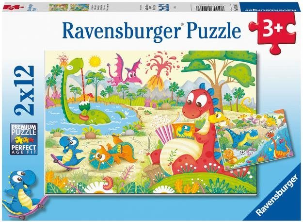 Ravensburger puzzle 052462 Moji dinosaurí priatelia 2× 12 dielikov