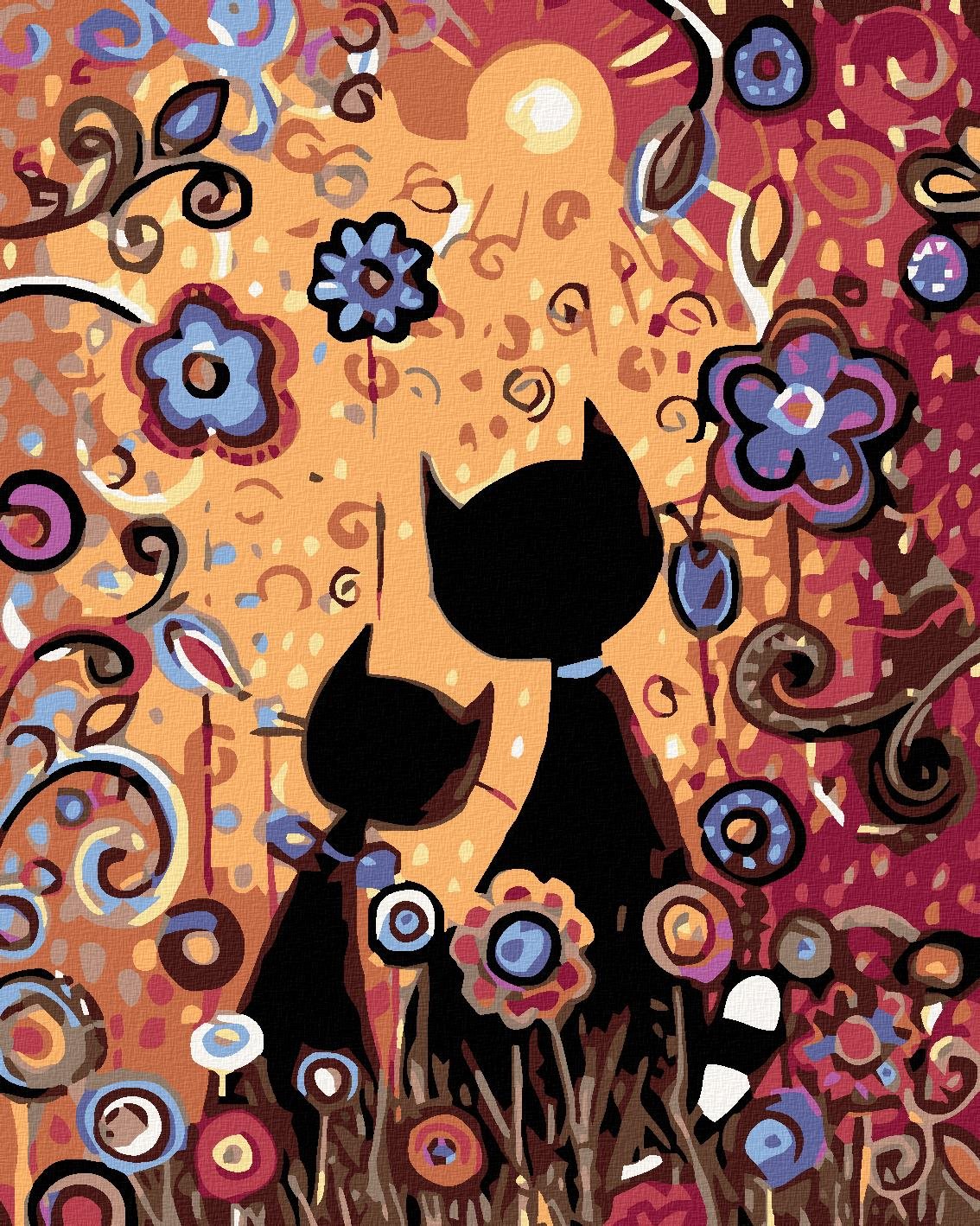 Diamondi – DVE MAČKY, 40 × 50 cm, plátno napnuté na rám