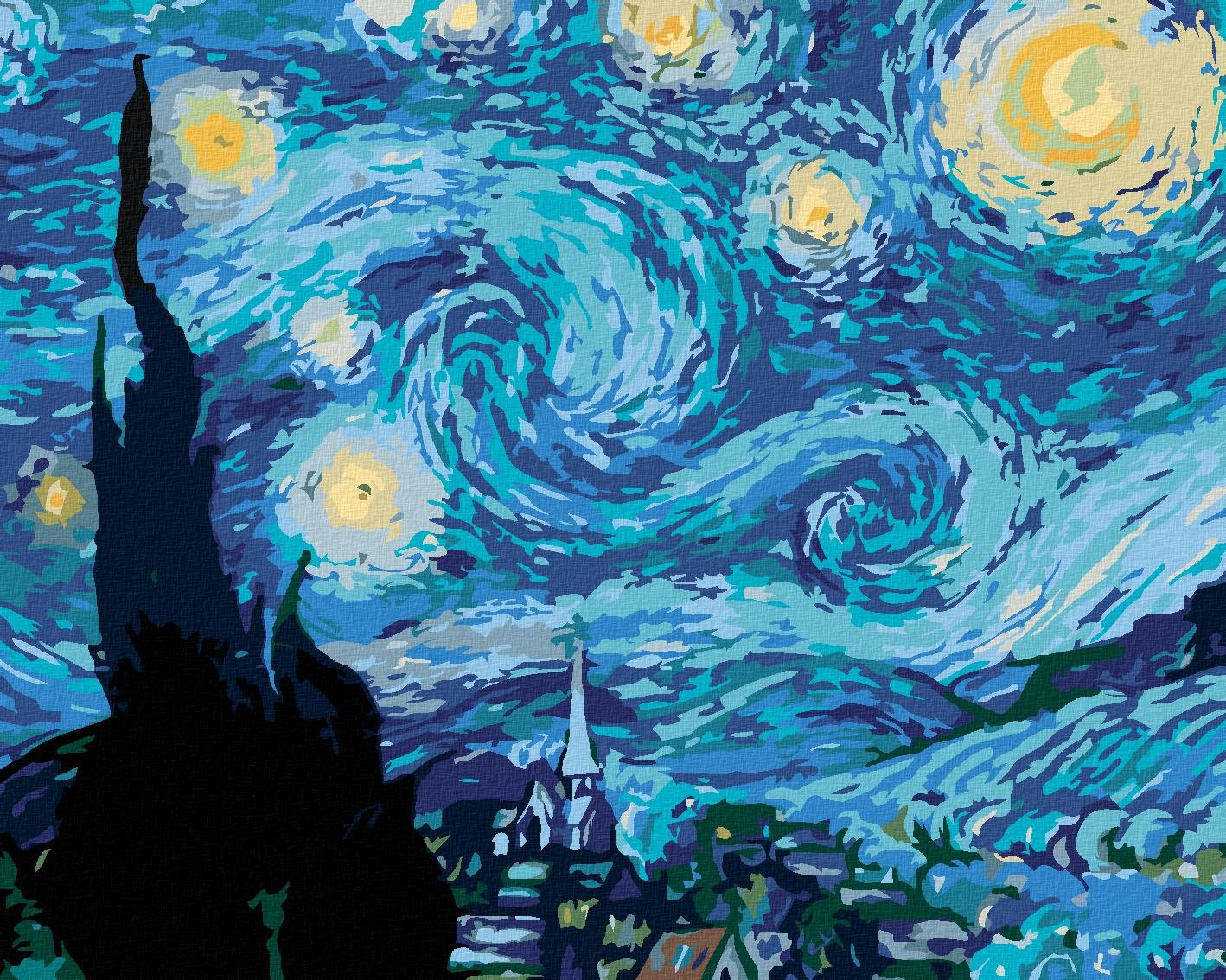 Diamondi – HVIEDNA NOC (VAN GOGH), 40 × 50 cm, bez rámu a bez vypnutia plátna