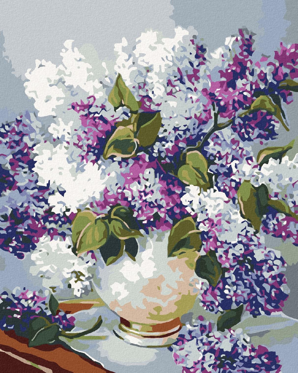 Diamondi – ORGOVÁNY VO VÁZE SO ZLATÝM OKRAJOM, 40 × 50 cm, napnuté plátno na rám