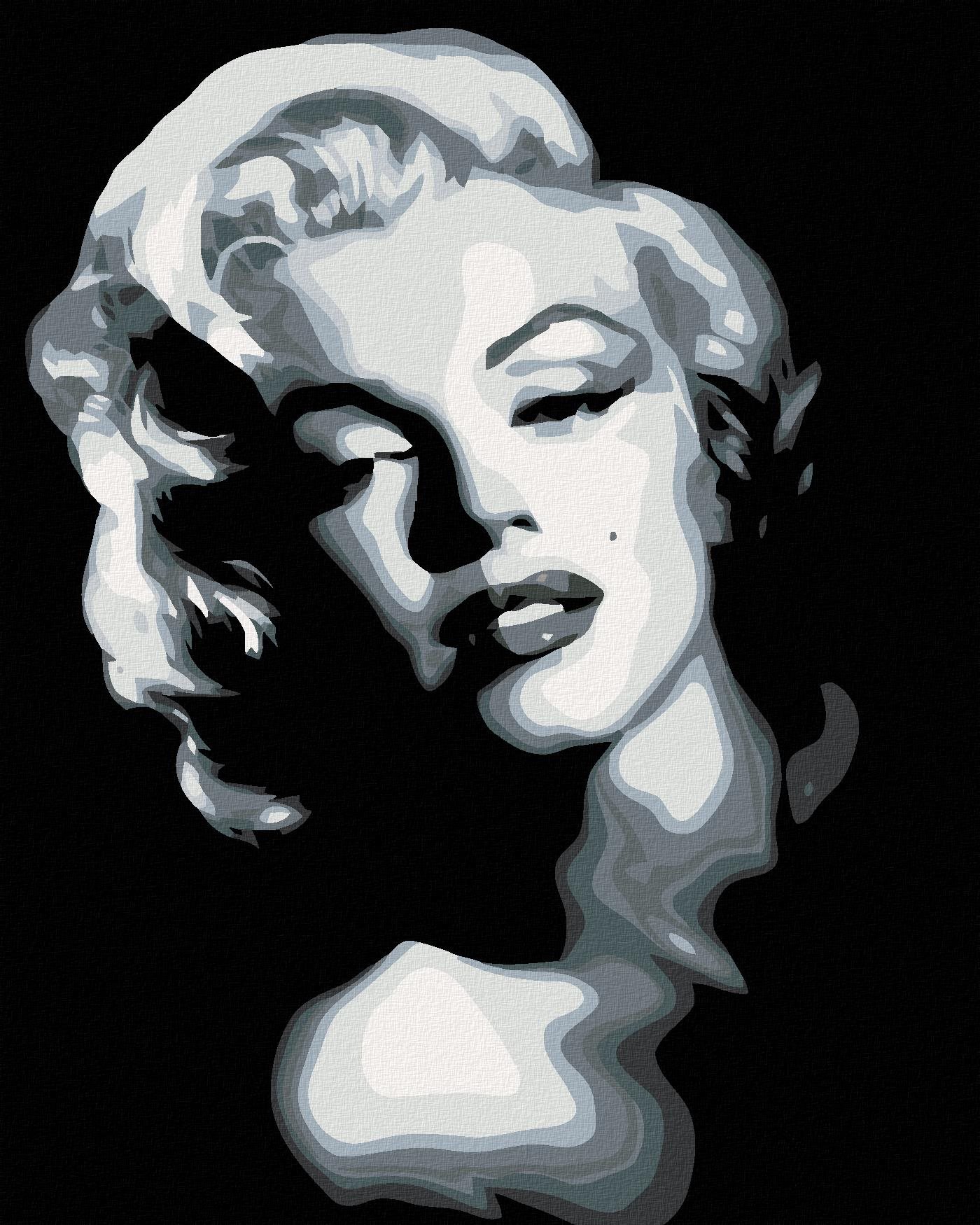 Diamondi – ČIERNOBIELA MARILYN, 40 × 50 cm, bez rámu a bez napnutého plátna