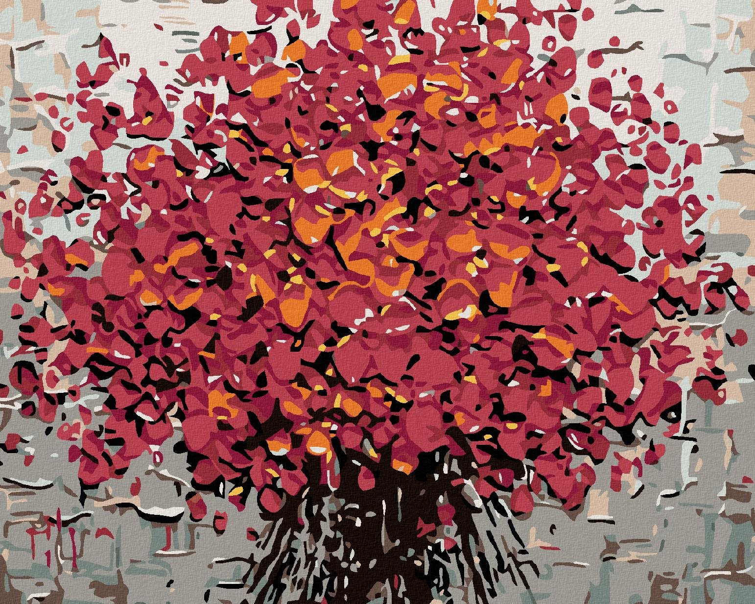 Diamondi – ČERVENÉ KVETY, 40 × 50 cm, napnuté plátno na rám