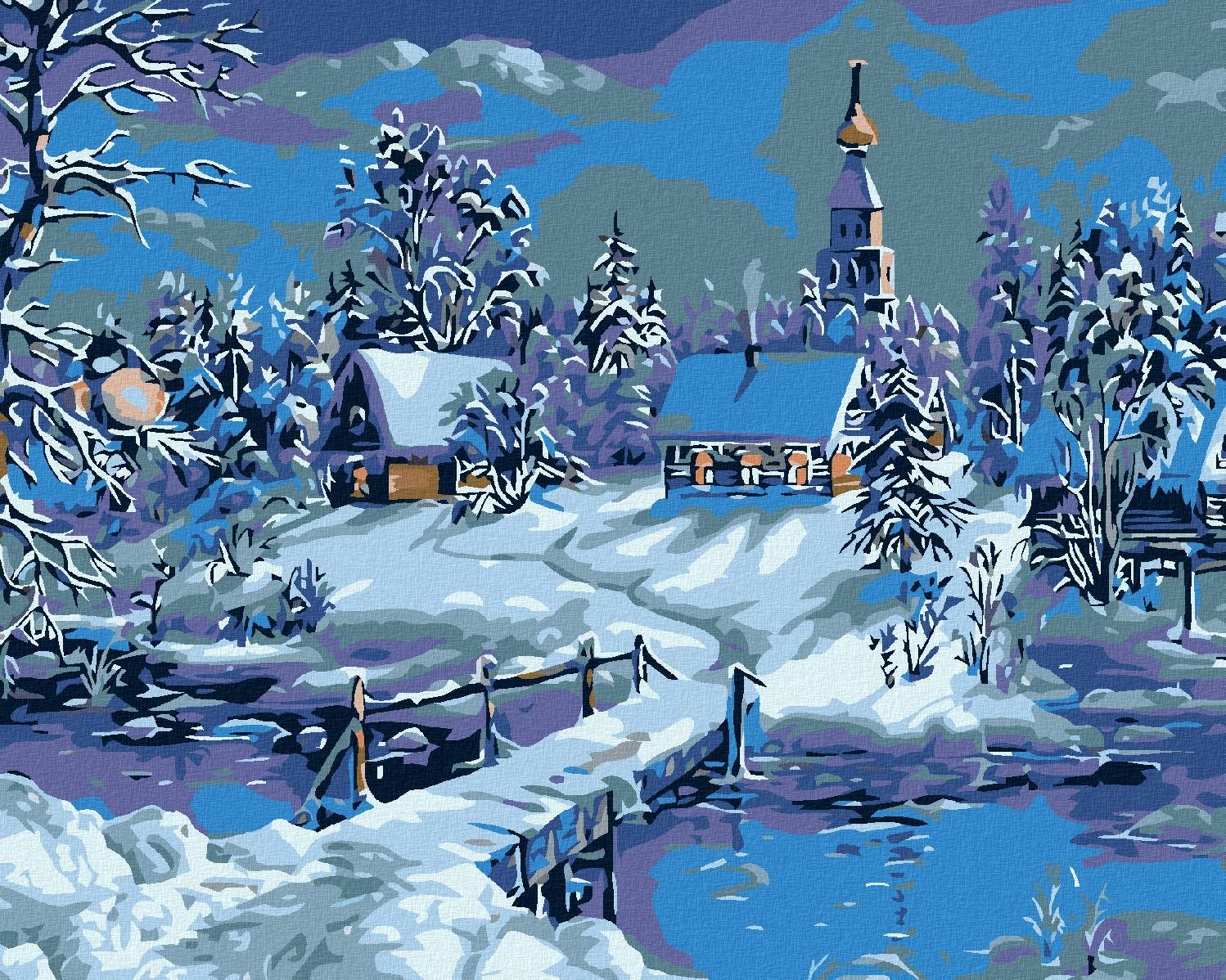Diamondi – ZAMRZNUTÁ RIEČKA, 40 × 50 cm, napnuté plátno na ráme