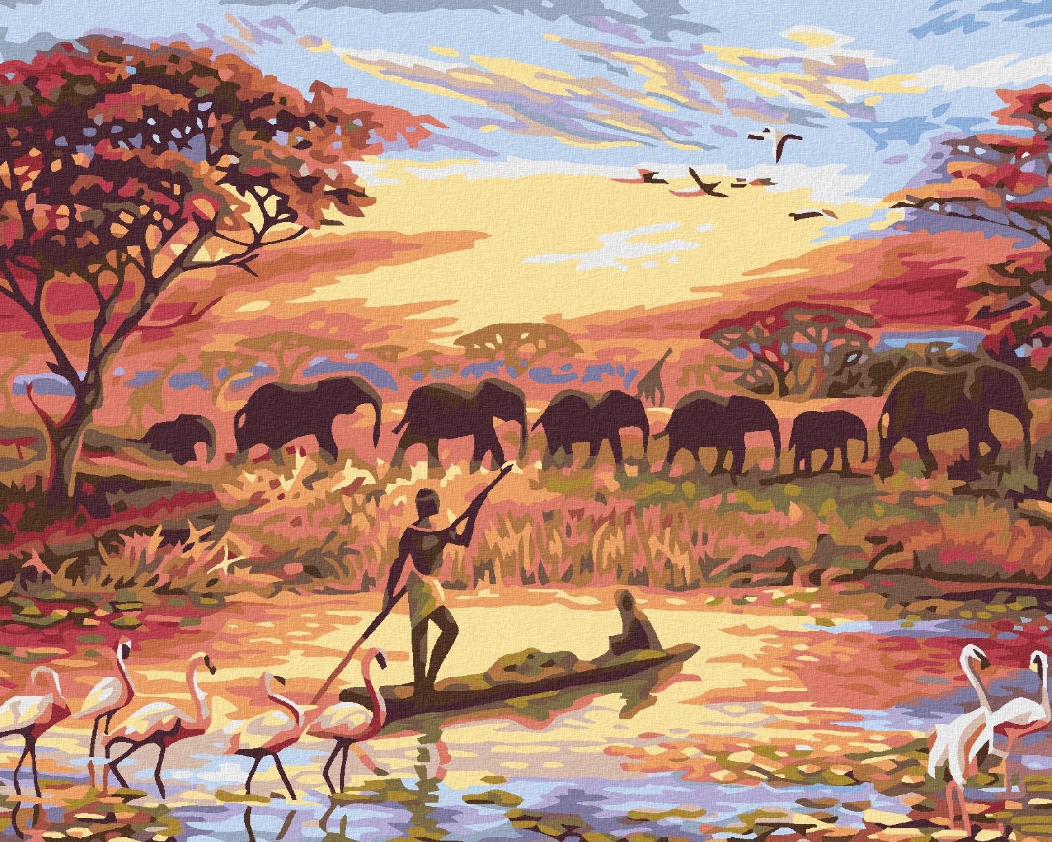 Diamondi – AFRICKÝ ZÁPAD SLNKA, 40 × 50 cm, bez rámu a bez napnutého plátna