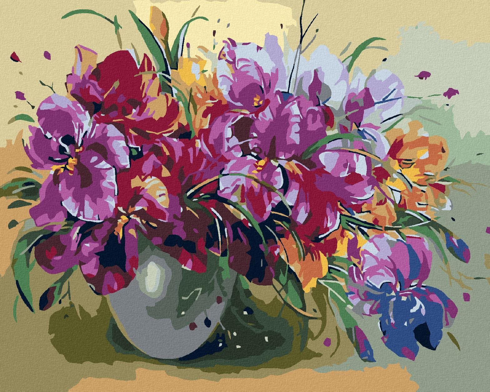 Diamondi – KOSATCE VO VÁZE, 40 × 50 cm, napnuté plátno na ráme