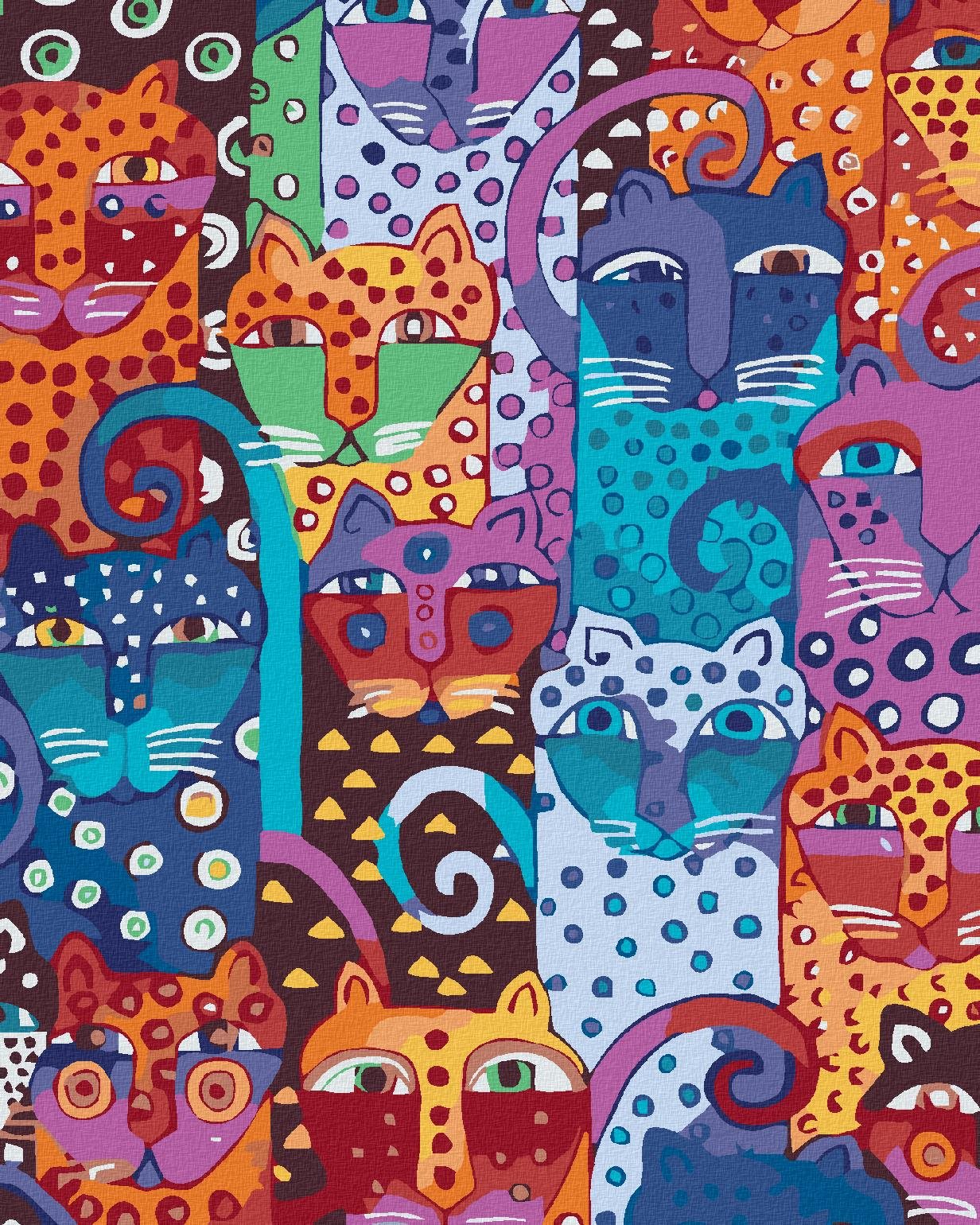 Diamondi – DIVÉ MAČKY, 40 × 50 cm, bez rámu a bez napnutého plátna